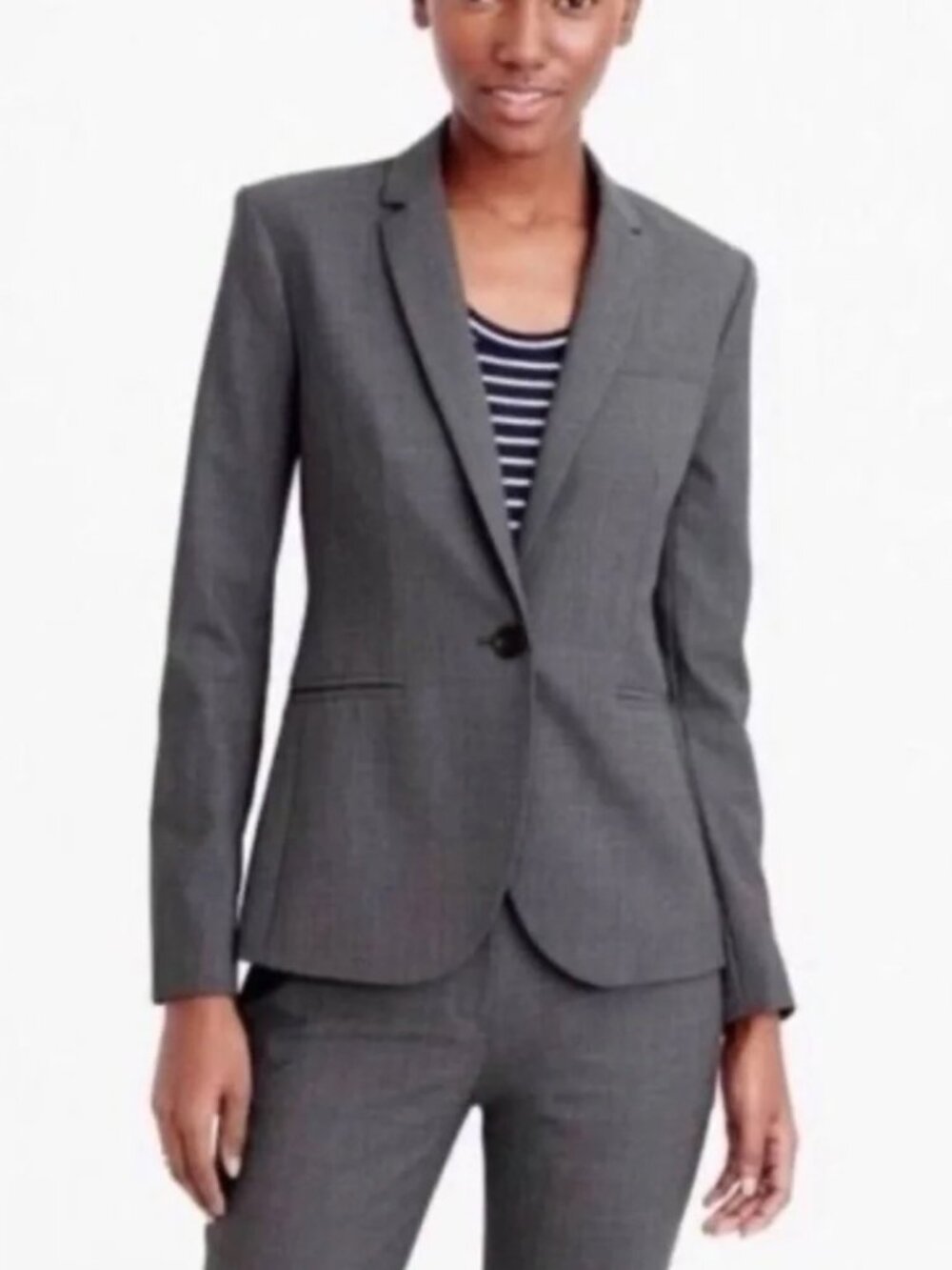 J.Crew 1035 Italian Bi-Stretch Wool W’s Blazer. Charcoal Gray. Size 0.